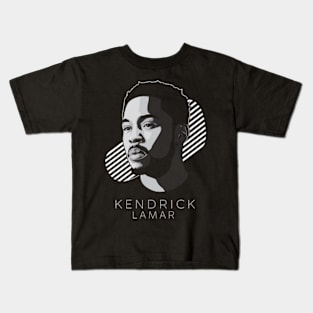 A simple black and white photo of Kendrick Lamar Kids T-Shirt